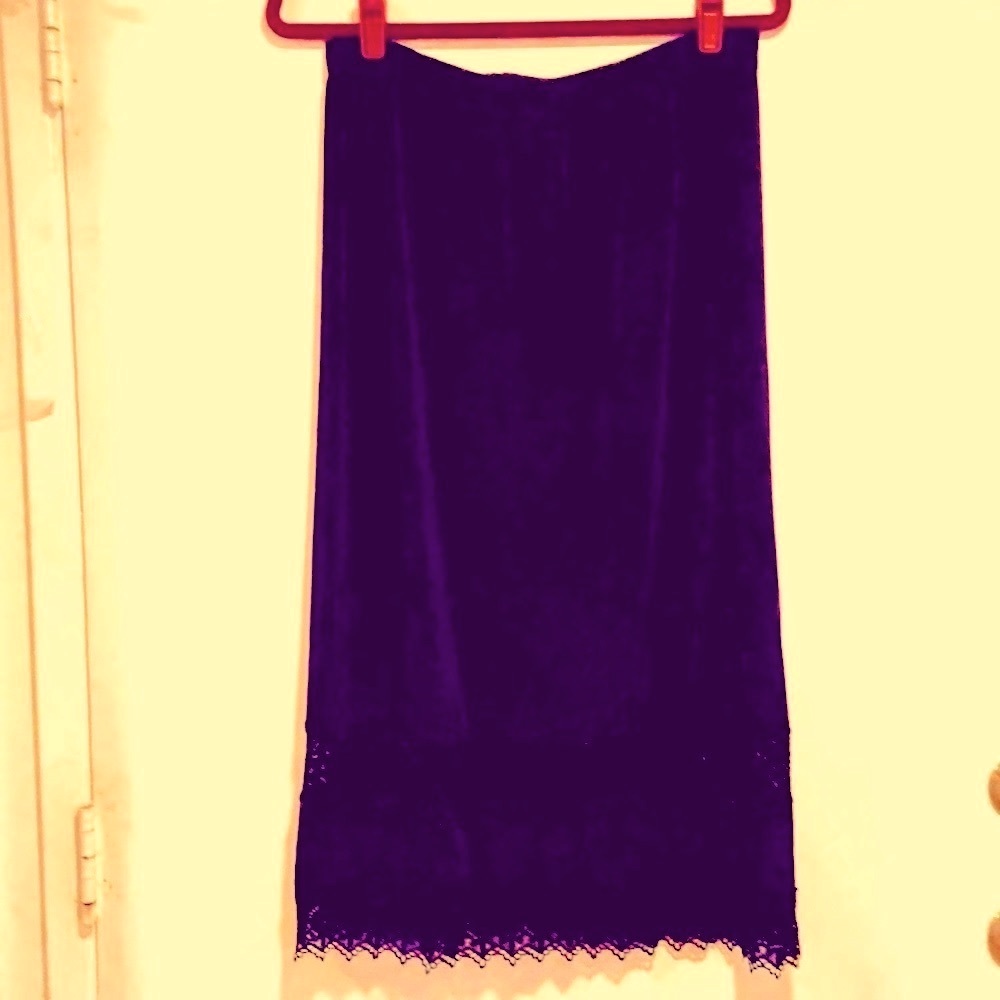 TaLA’s dark blue skirt. Beautiful cut out design near bottom.